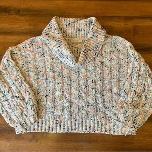 moon & madison Chunky Knit Cowl Neck Sweater Large Multi color Confetti Knit